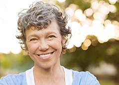 closeup of woman smiling